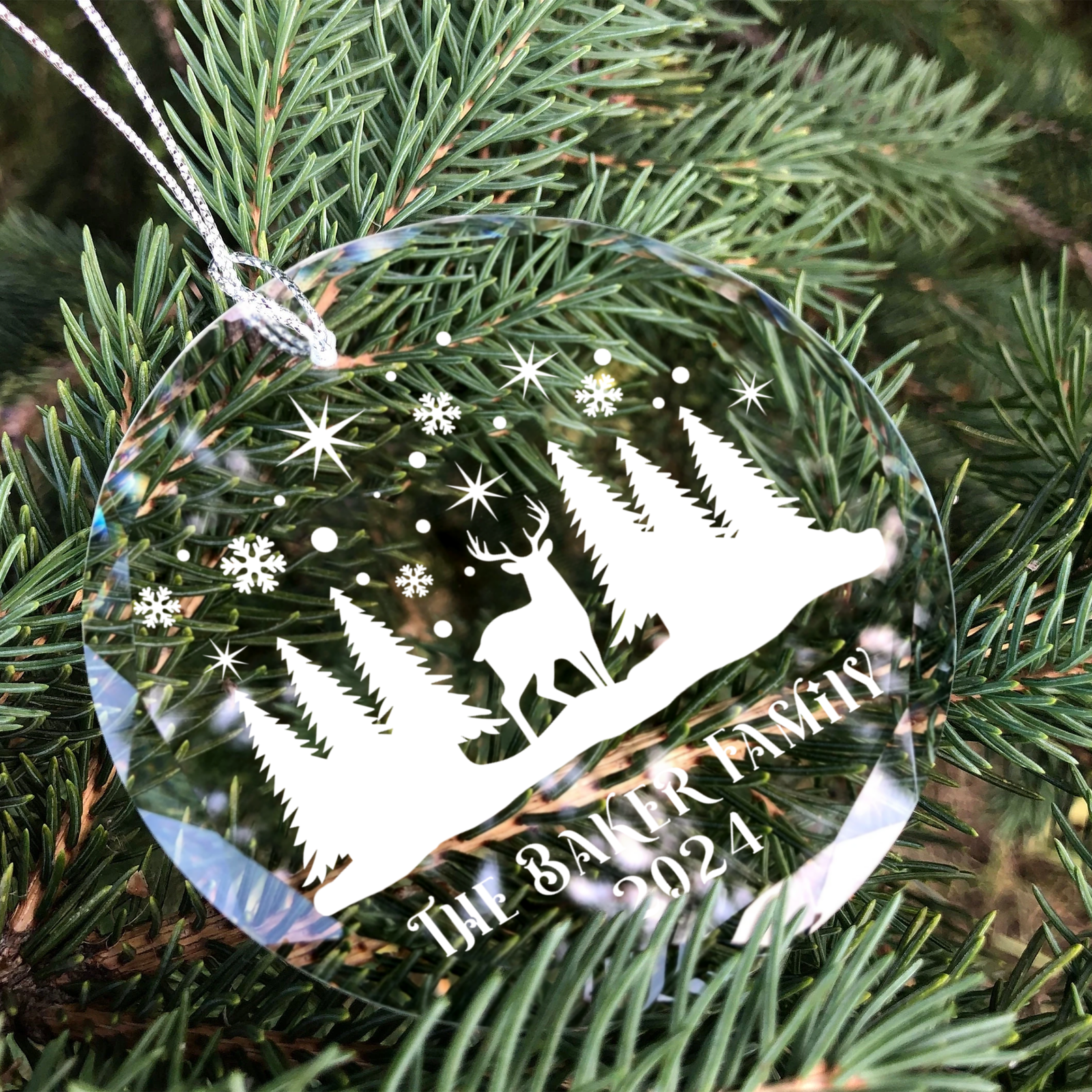 Personalized Family Christmas Glass Ornaments GX02-4 - Kindlytoys