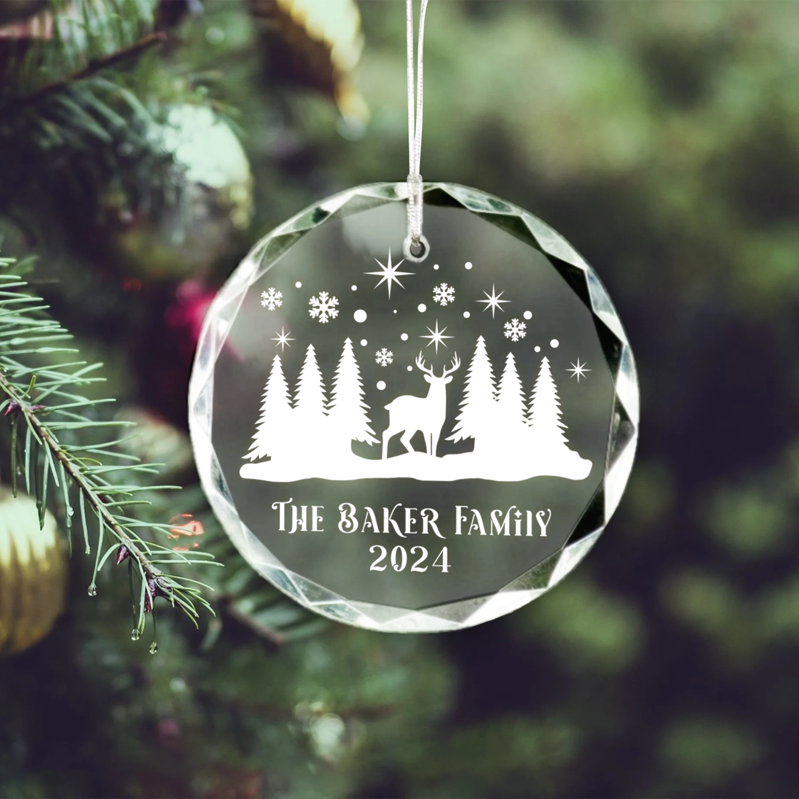 Personalized Family Christmas Glass Ornaments GX02-4 - Kindlytoys