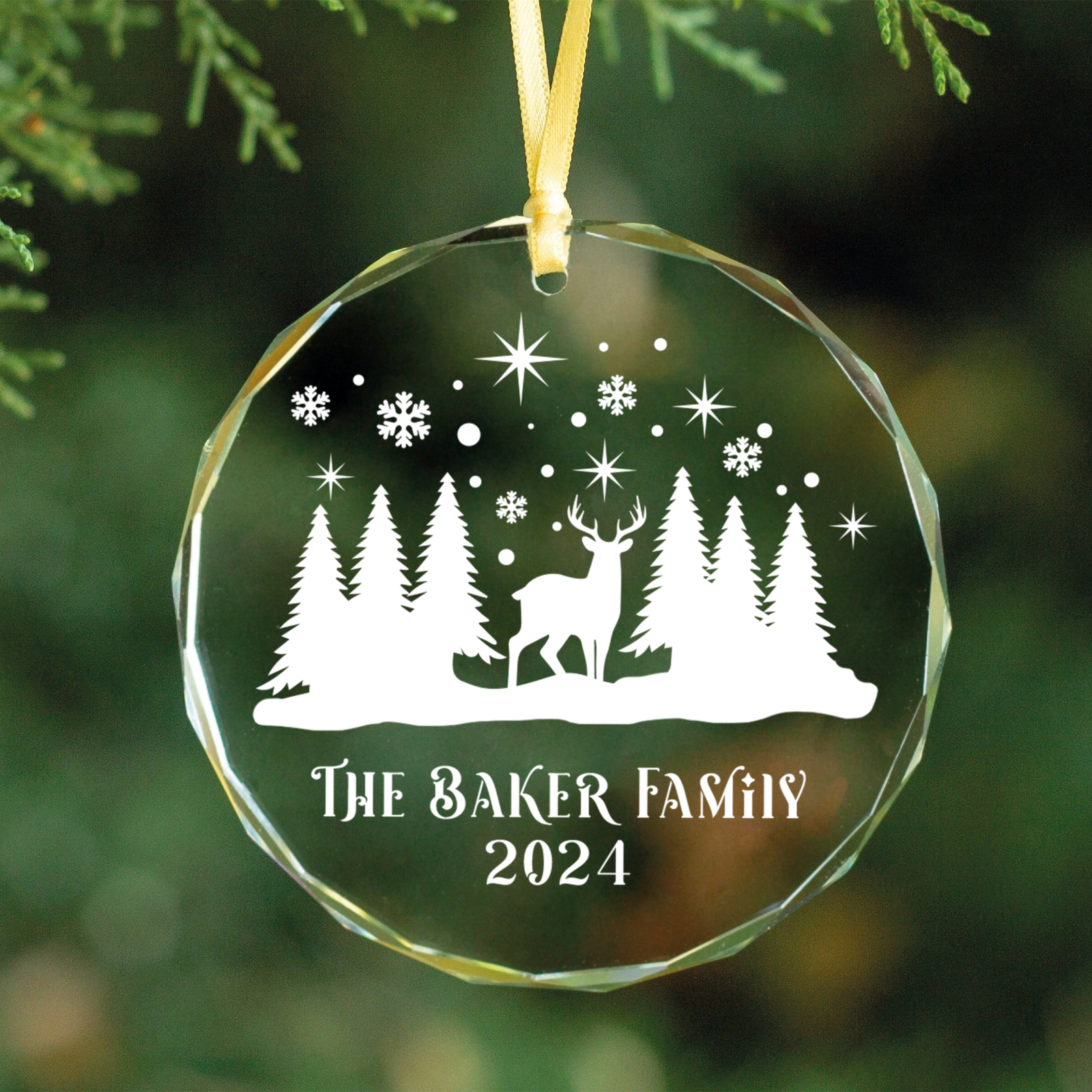 Personalized Family Christmas Glass Ornaments GX02-4 - Kindlytoys