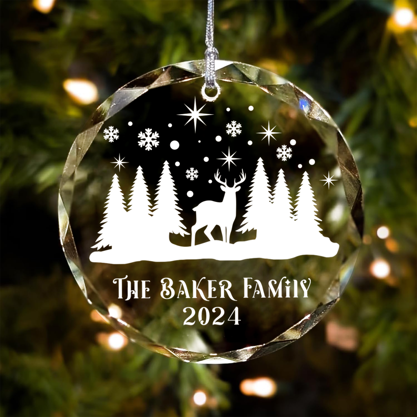 Personalized Family Christmas Glass Ornaments GX02-4 - Kindlytoys