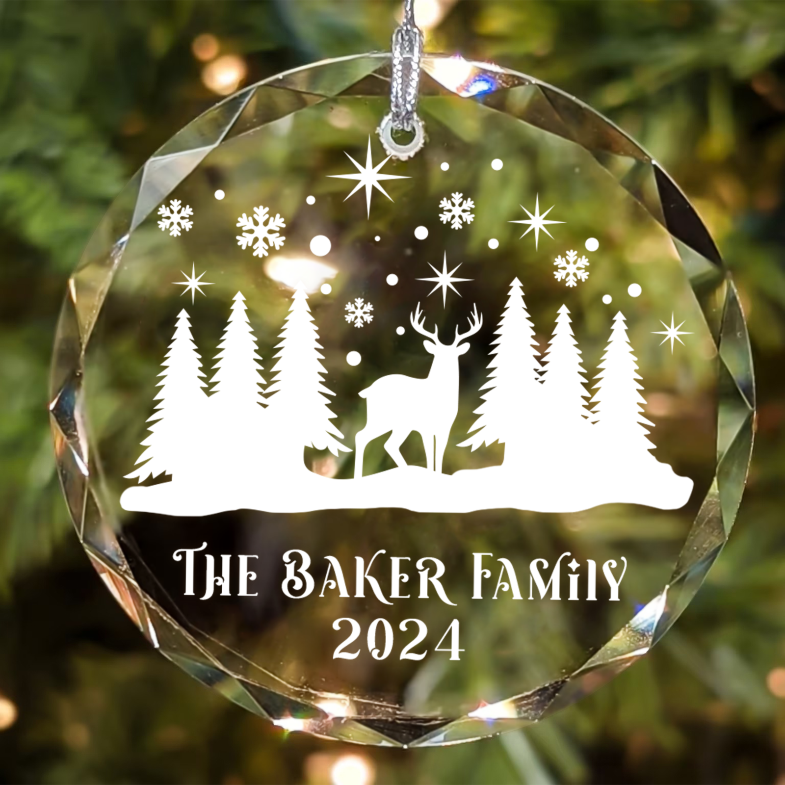 Personalized Family Christmas Glass Ornaments GX02-4 - Kindlytoys