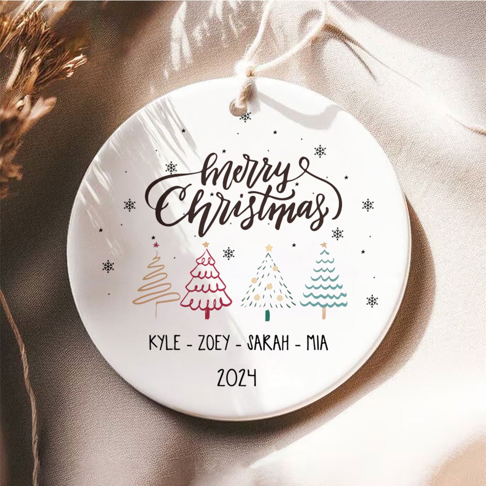 Personalized Family Christmas Ornament, Family Ceramic Ornament CX02-46 - Kindlytoys