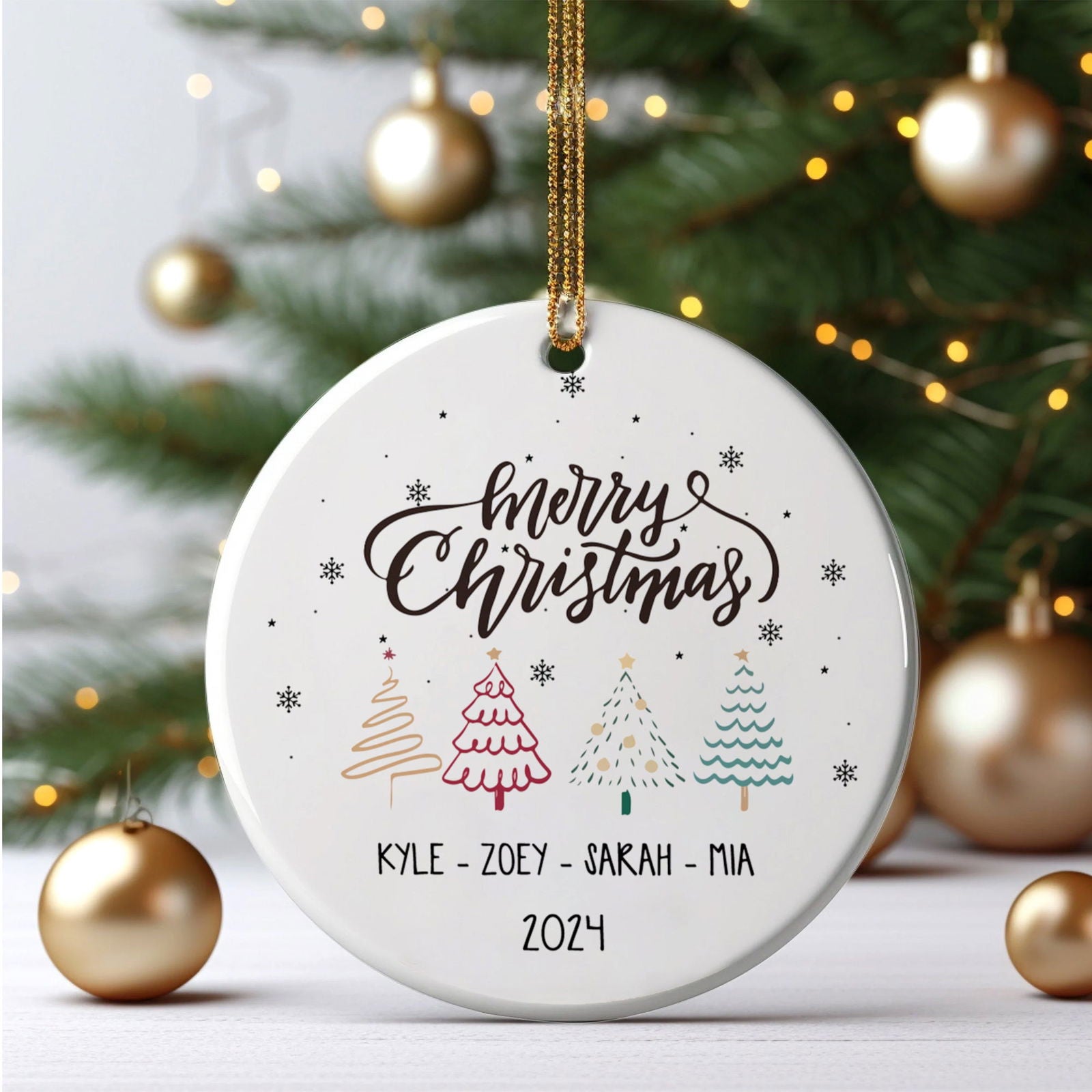 Personalized Family Christmas Ornament, Family Ceramic Ornament CX02-46 - Kindlytoys