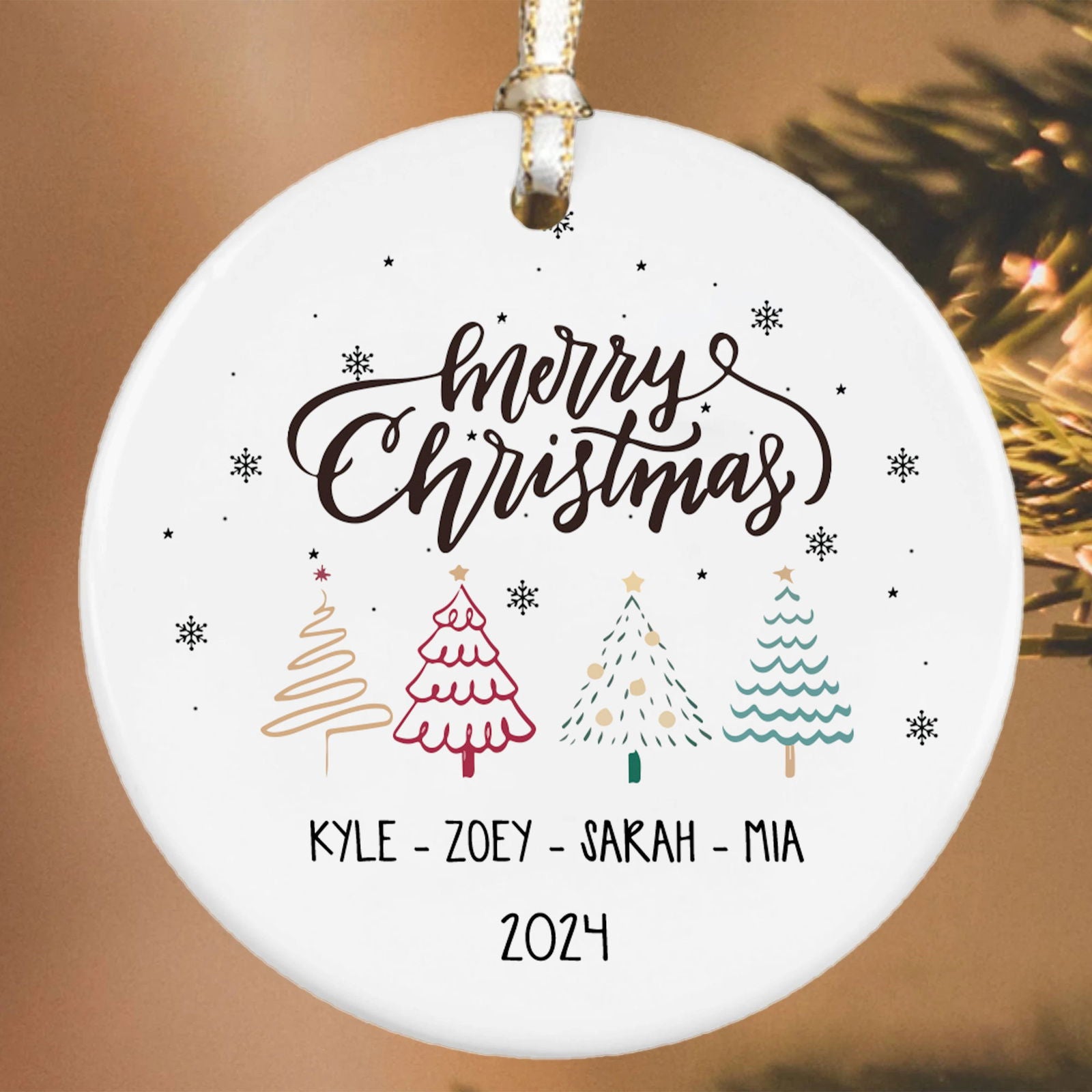 Personalized Family Christmas Ornament, Family Ceramic Ornament CX02-46 - Kindlytoys