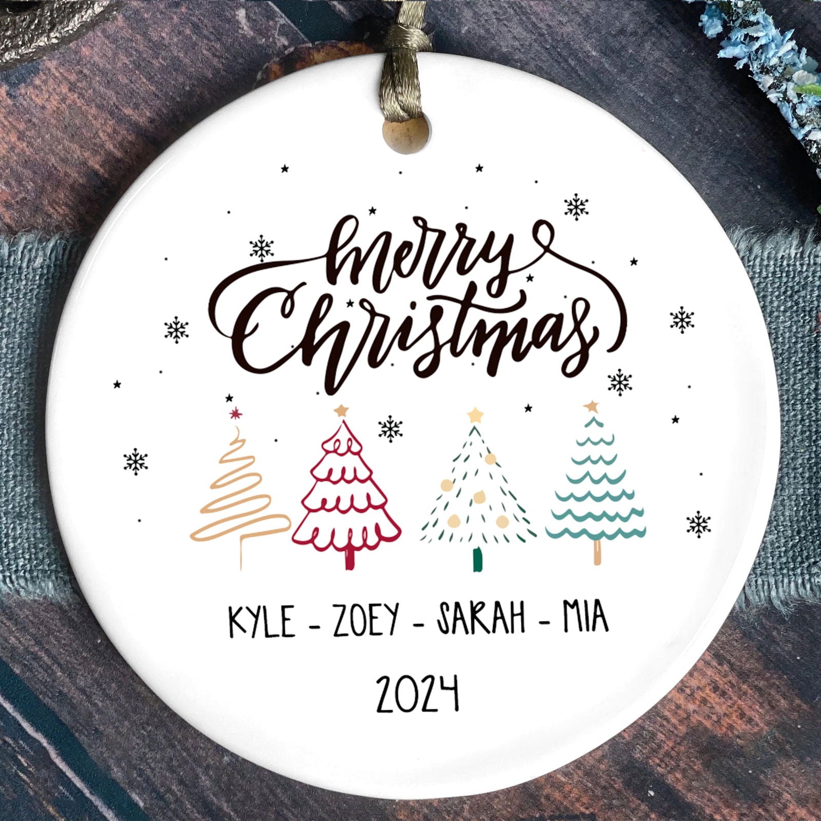 Personalized Family Christmas Ornament, Family Ceramic Ornament CX02-46 - Kindlytoys