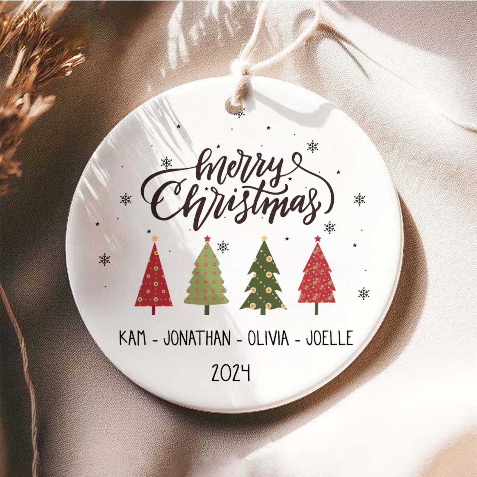 Personalized Family Christmas Ornament, Family Ceramic Ornament CX02-46 - Kindlytoys