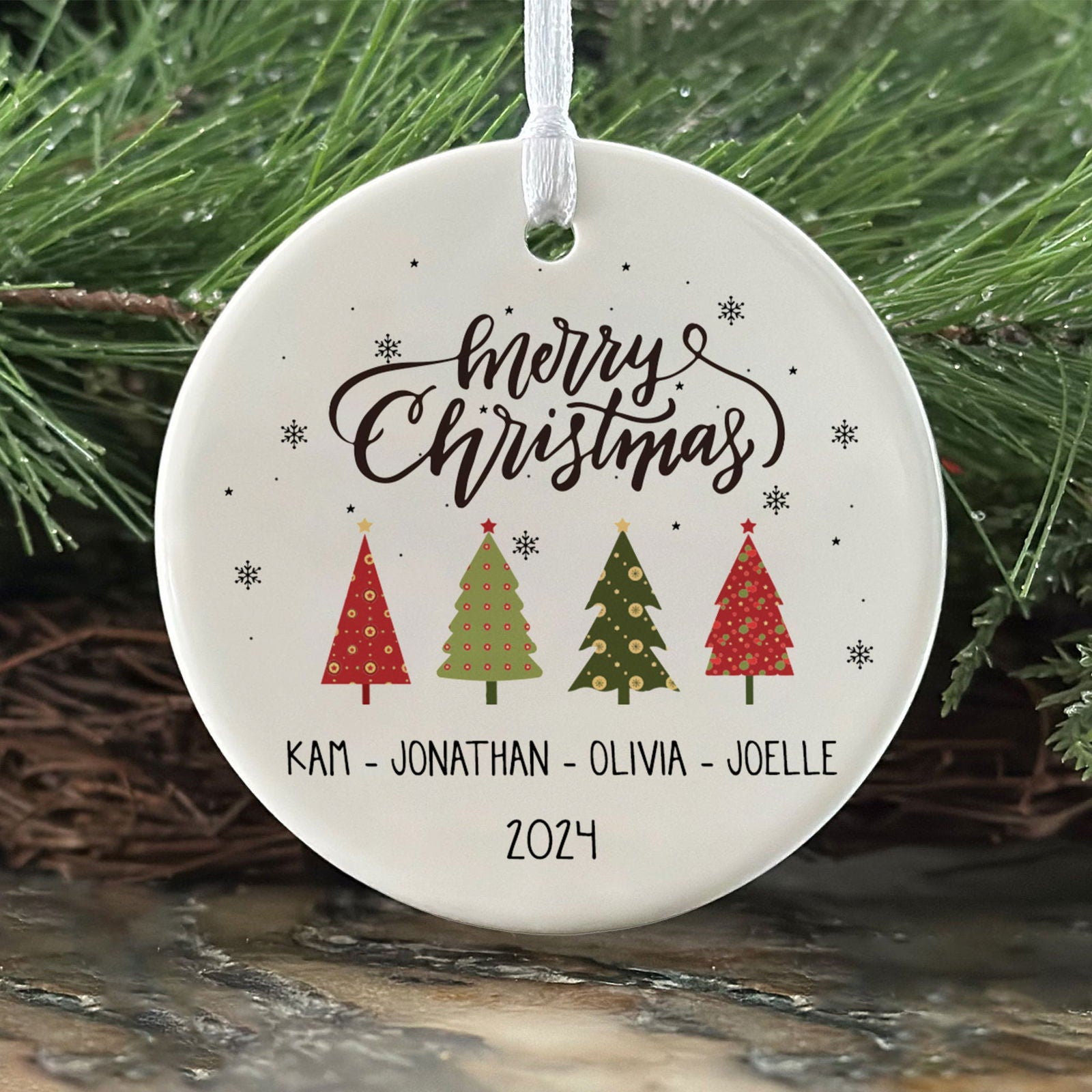 Personalized Family Christmas Ornament, Family Ceramic Ornament CX02-46 - Kindlytoys