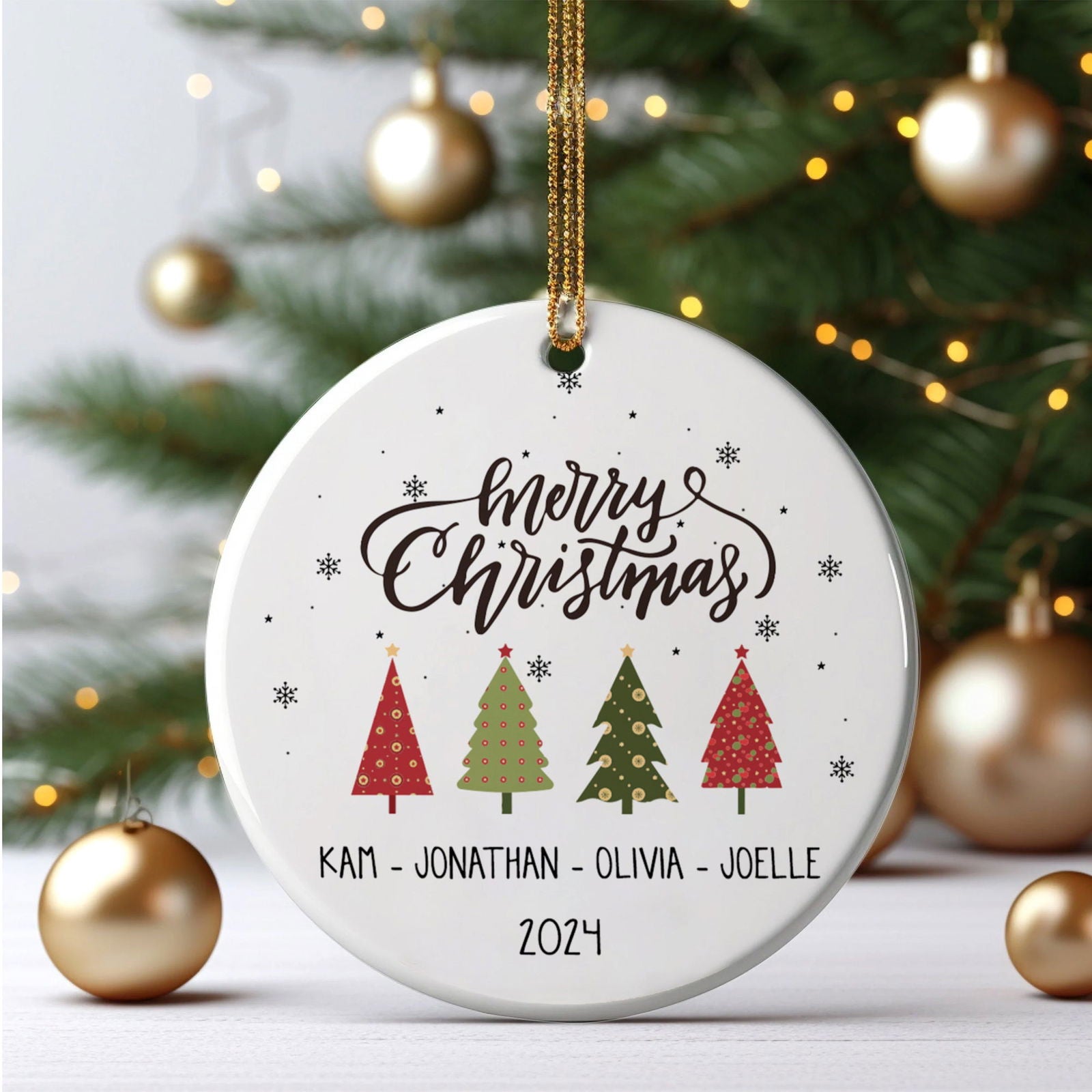 Personalized Family Christmas Ornament, Family Ceramic Ornament CX02-46 - Kindlytoys