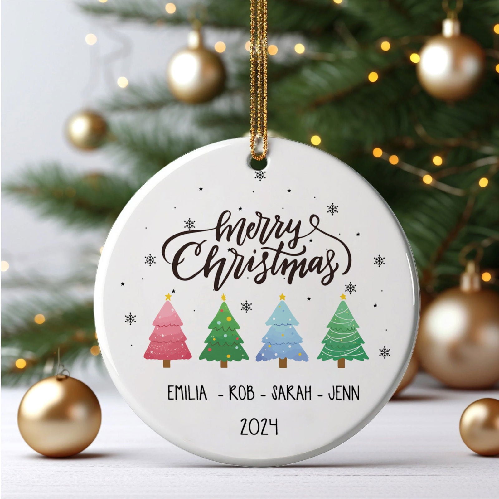 Personalized Family Christmas Ornament, Family Ceramic Ornament CX02-46 - Kindlytoys