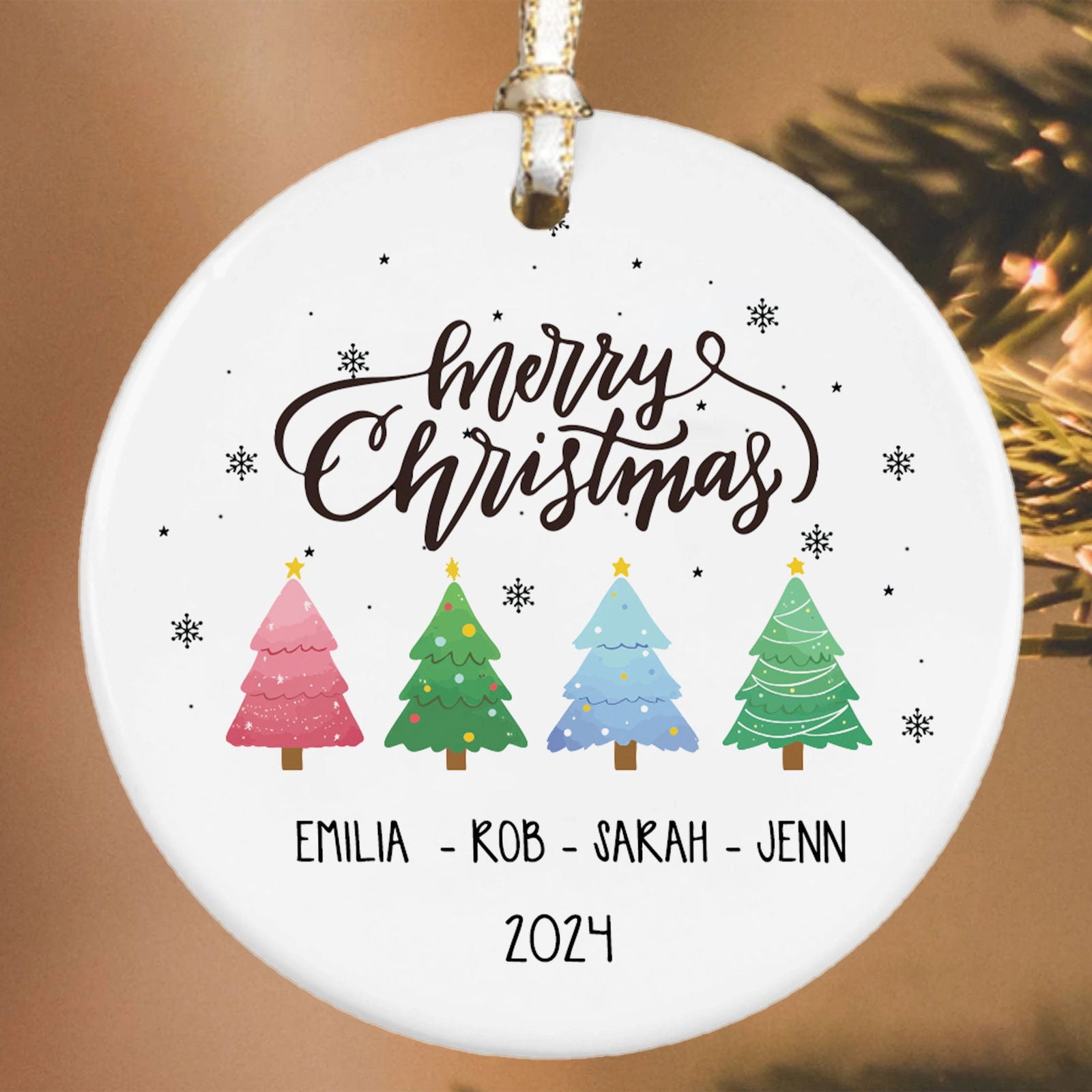 Personalized Family Christmas Ornament, Family Ceramic Ornament CX02-46 - Kindlytoys