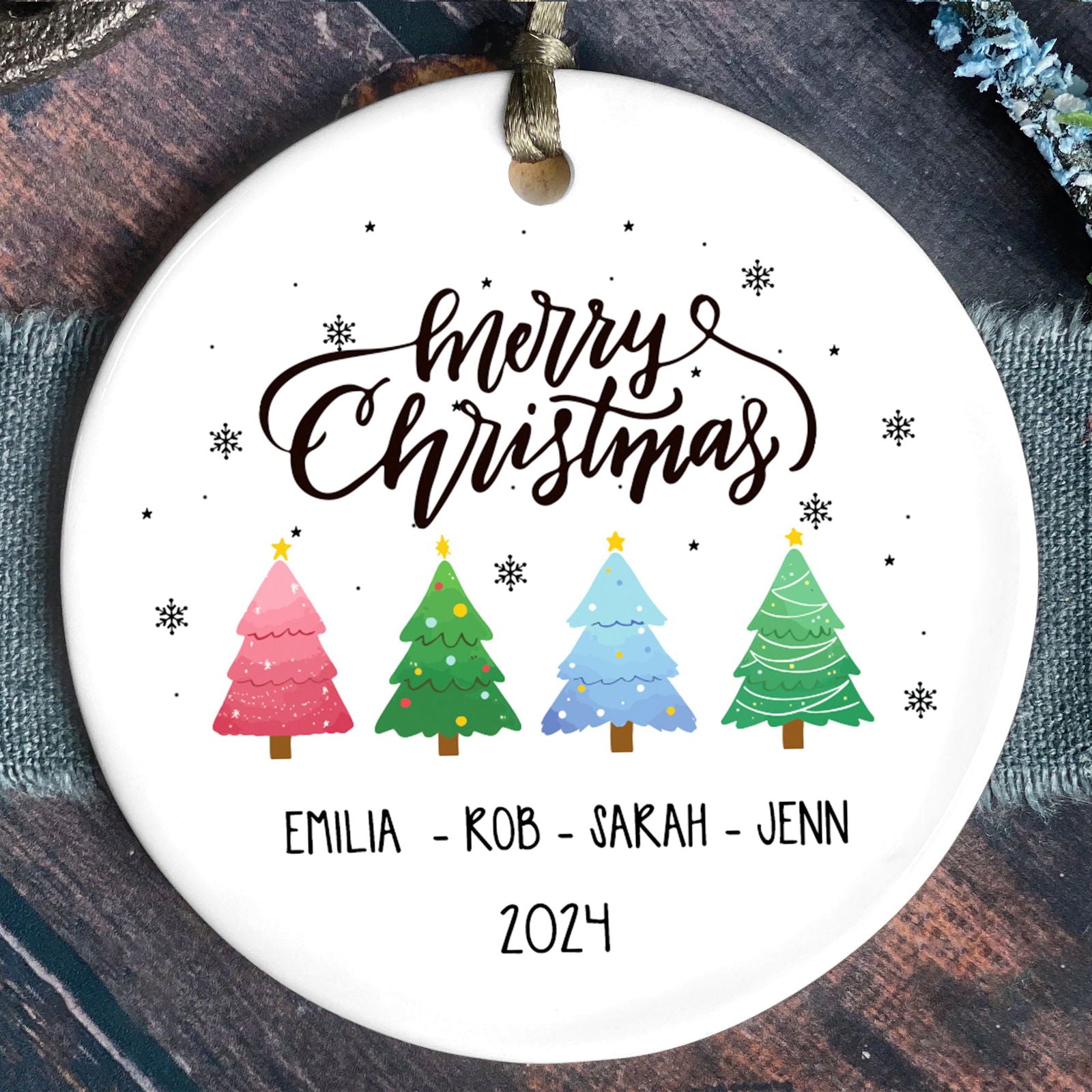 Personalized Family Christmas Ornament, Family Ceramic Ornament CX02-46 - Kindlytoys
