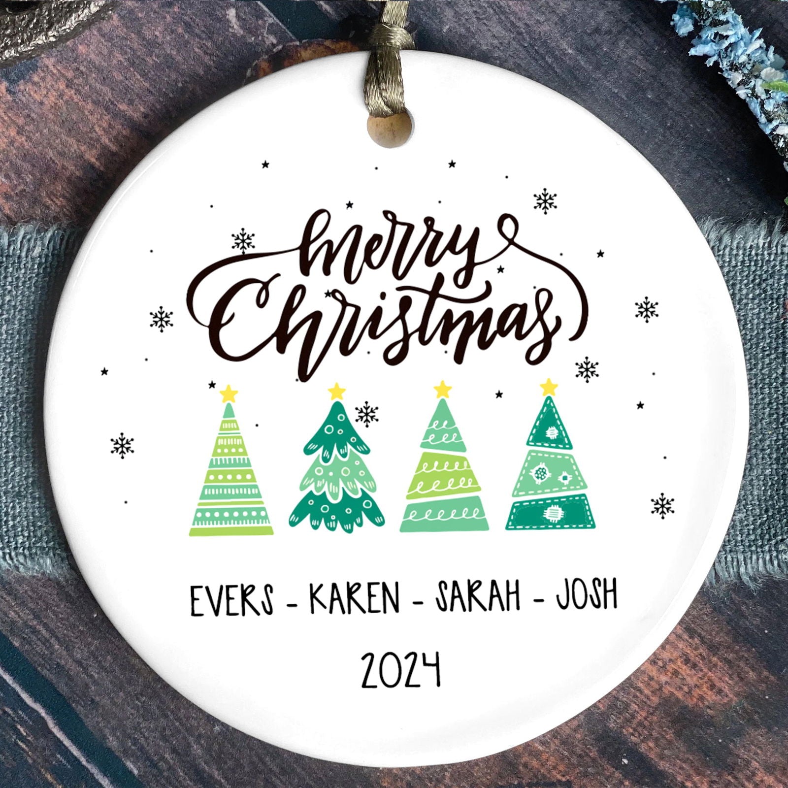Personalized Family Christmas Ornament, Family Ceramic Ornament CX02-46 - Kindlytoys