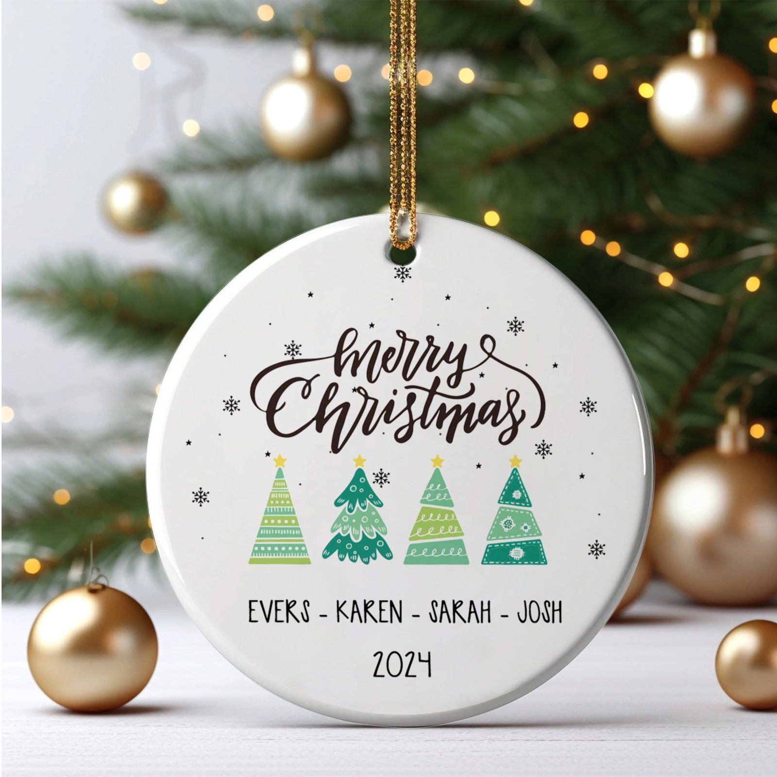 Personalized Family Christmas Ornament, Family Ceramic Ornament CX02-46 - Kindlytoys