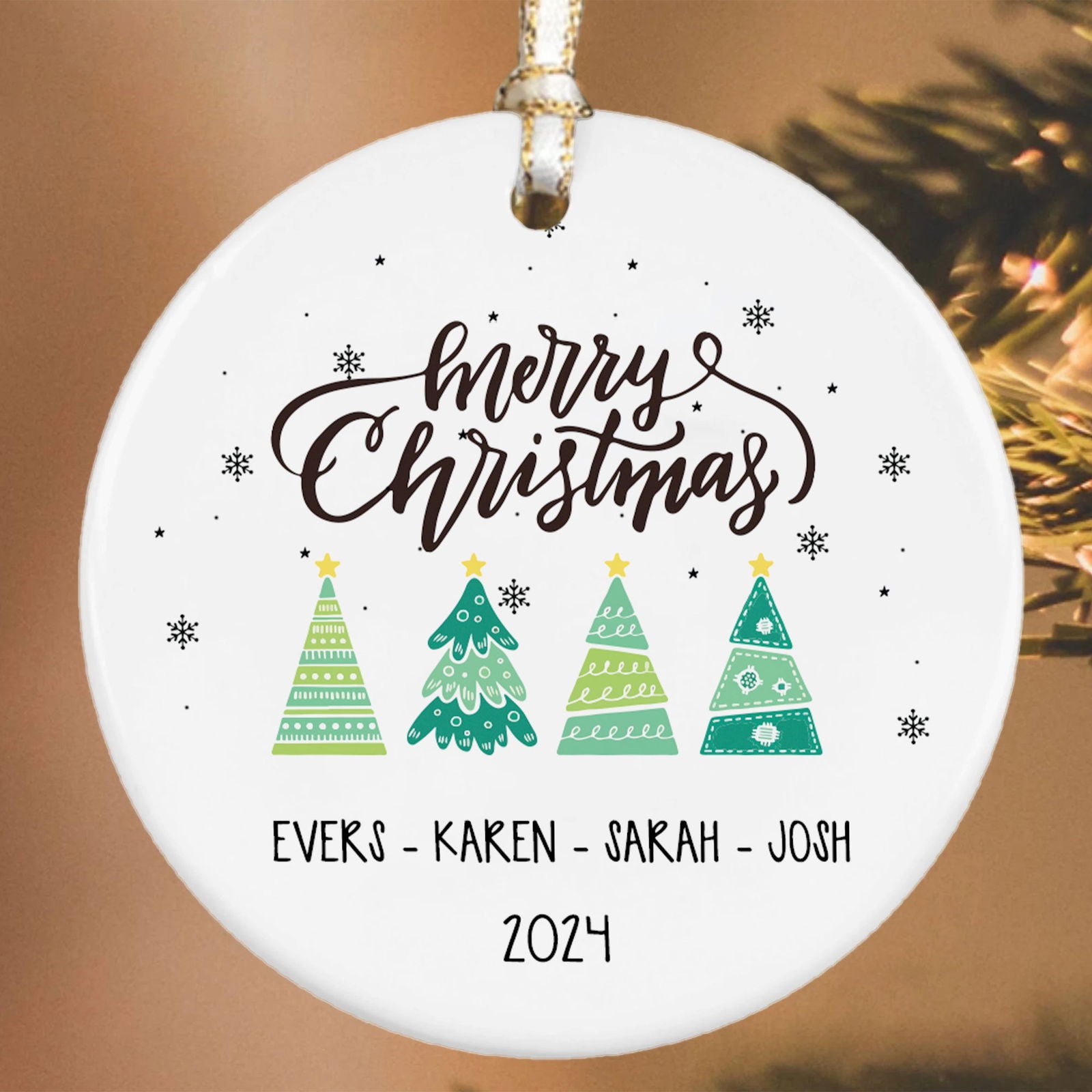 Personalized Family Christmas Ornament, Family Ceramic Ornament CX02-46 - Kindlytoys