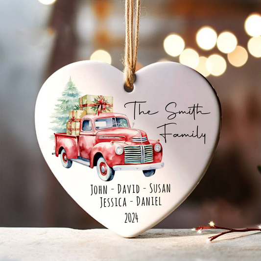 Personalized Family Christmas Ornament, Family Ceramic Ornament CY02-2 - Kindlytoys