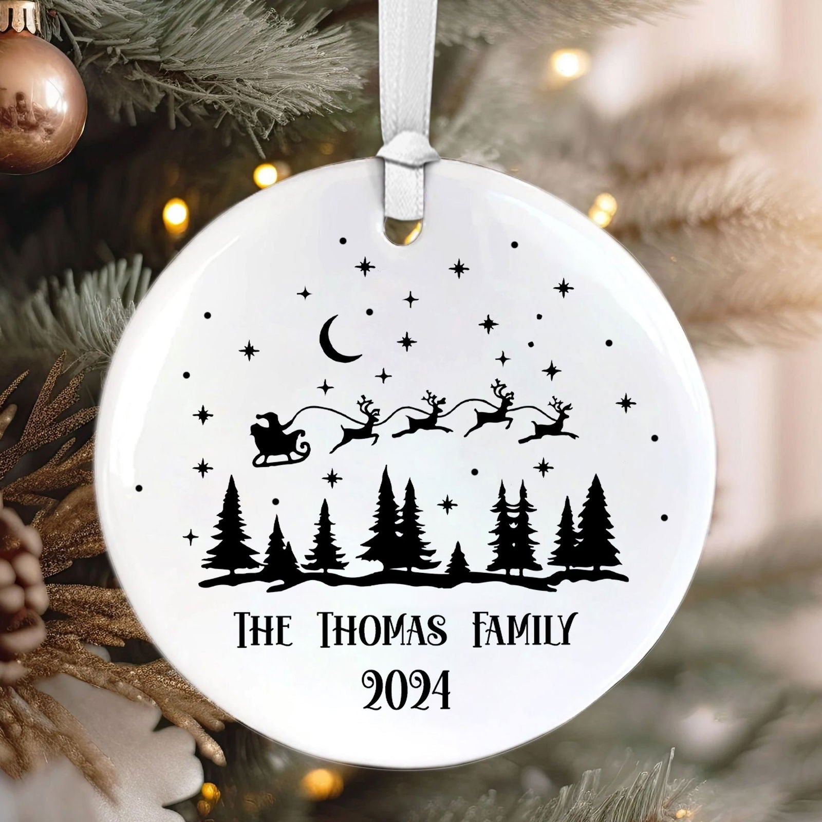 Personalized Family Christmas Ornament, Family Ceramic Ornament, Family Christmas Keepsake CX02-42 - Kindlytoys