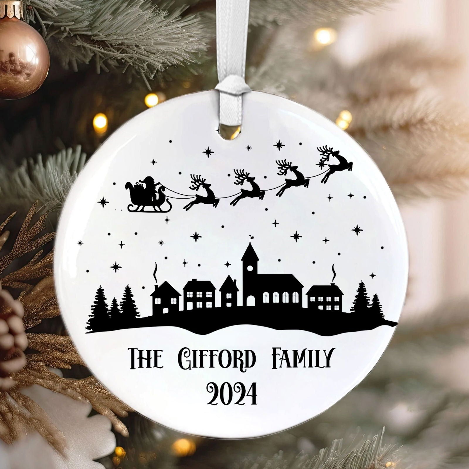Personalized Family Christmas Ornament, Family Ceramic Ornament, Family Christmas Keepsake CX02-42 - Kindlytoys