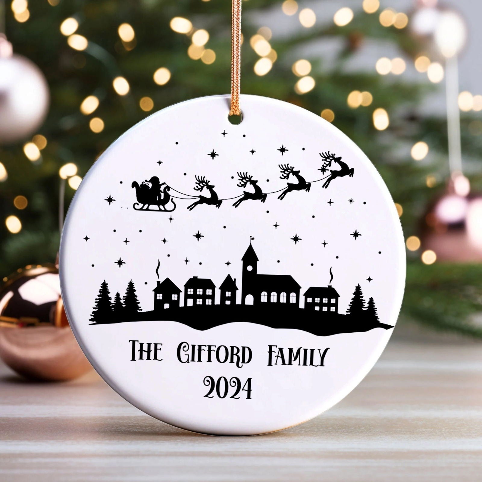 Personalized Family Christmas Ornament, Family Ceramic Ornament, Family Christmas Keepsake CX02-42 - Kindlytoys
