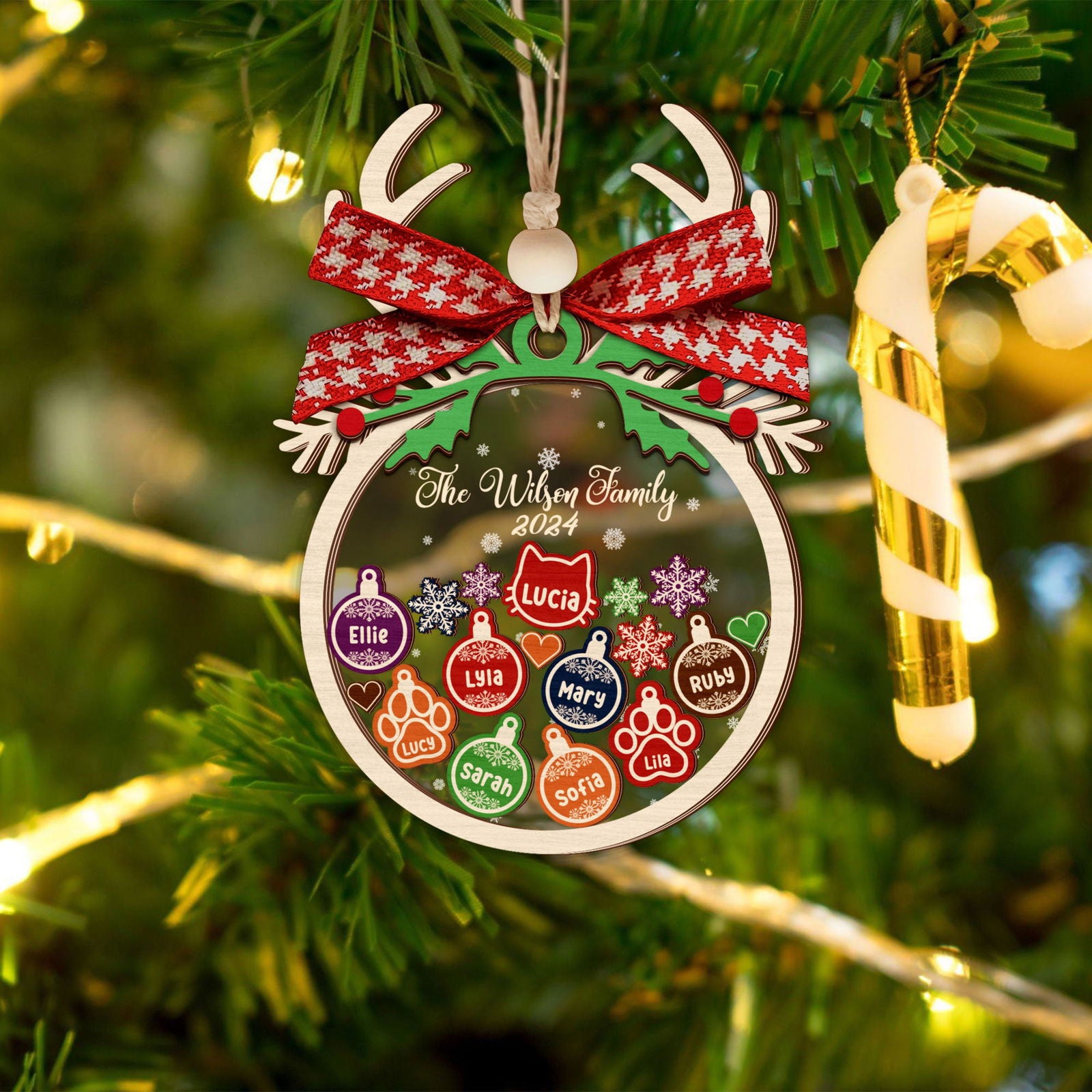Personalized Family Christmas Shaker Ornament, Ornament 2024, Shaker Ornament CF184 - Kindlytoys