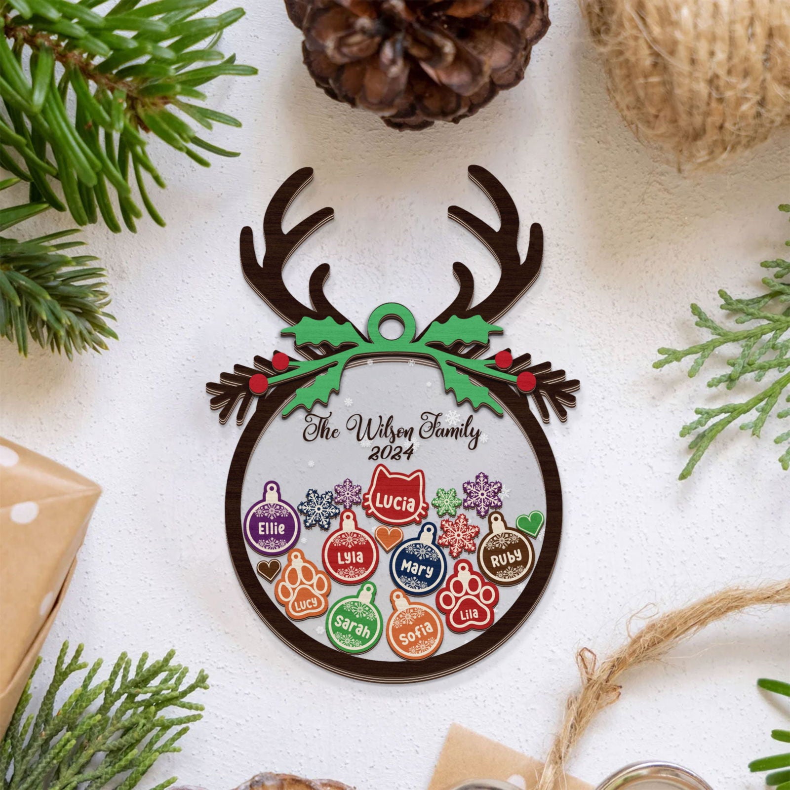 Personalized Family Christmas Shaker Ornament, Ornament 2024, Shaker Ornament CF184 - Kindlytoys