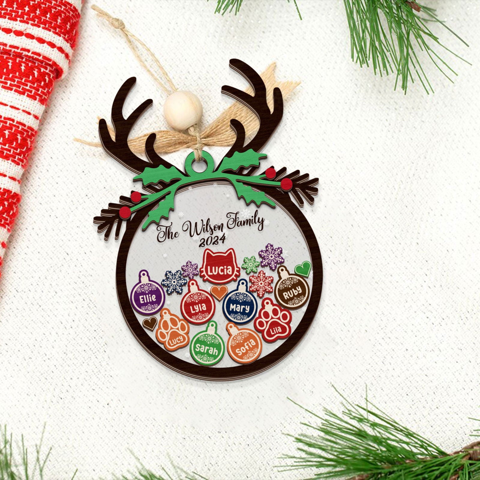 Personalized Family Christmas Shaker Ornament, Ornament 2024, Shaker Ornament CF184 - Kindlytoys