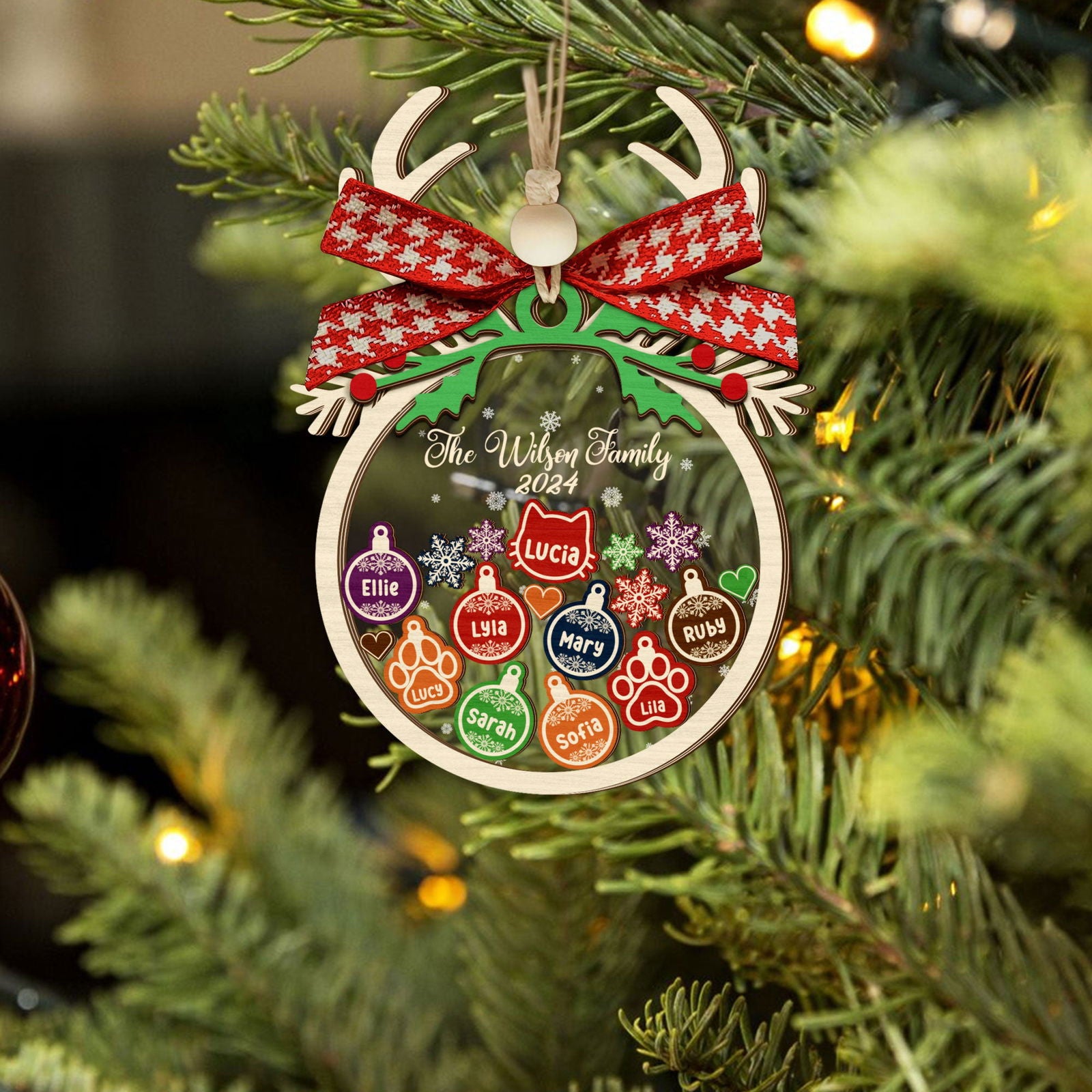 Personalized Family Christmas Shaker Ornament, Ornament 2024, Shaker Ornament CF184 - Kindlytoys