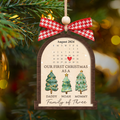 Personalized Family Of Three Christmas Ornament, Baby's First Christmas Ornament Wooden 2 Layers CF504 - Kindlytoys
