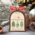 Personalized Family Of Three Christmas Ornament, Baby's First Christmas Ornament Wooden 2 Layers CF504 - Kindlytoys