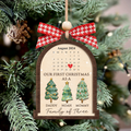 Personalized Family Of Three Christmas Ornament, Baby's First Christmas Ornament Wooden 2 Layers CF504 - Kindlytoys