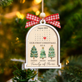 Personalized Family Of Three Christmas Ornament, Baby's First Christmas Ornament Wooden 2 Layers CF504 - Kindlytoys