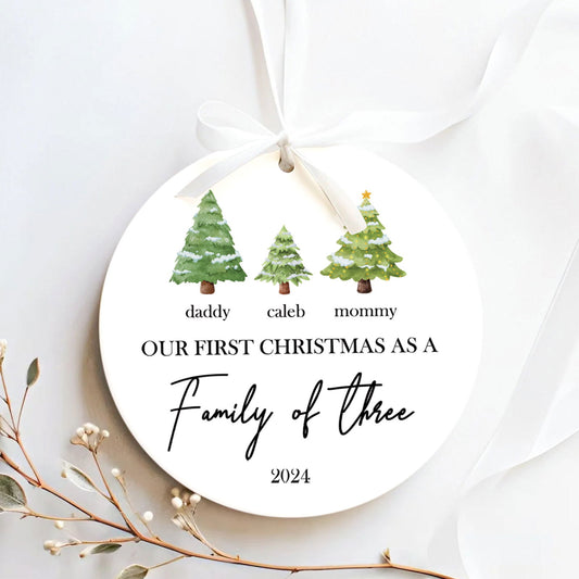 Personalized Family Ornament with Christmas tree, Custom Xmas Tree Ornament CX01-22 - Kindlytoys