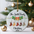 Personalized Family Stocking Ornament With Names and Year, Personalized Family Ornament CX01-29 - Kindlytoys