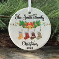 Personalized Family Stocking Ornament With Names and Year, Personalized Family Ornament CX01-29 - Kindlytoys