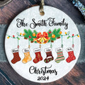 Personalized Family Stocking Ornament With Names and Year, Personalized Family Ornament CX01-29 - Kindlytoys