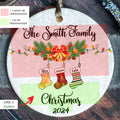 Personalized Family Stocking Ornament With Names and Year, Personalized Family Ornament CX01-29 - Kindlytoys