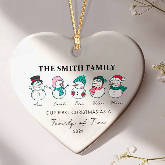 Personalized Family of 4 Ornament, Personalized Heart Shaped Ornament CY02-12 - Kindlytoys