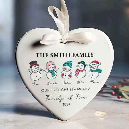 Personalized Family of 4 Ornament, Personalized Heart Shaped Ornament CY02-12 - Kindlytoys