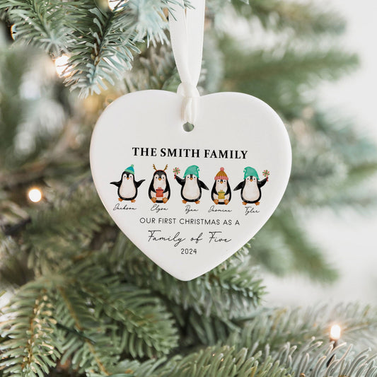Personalized Family of 4 Ornament, Personalized Heart Shaped Ornament CY02-13 - Kindlytoys