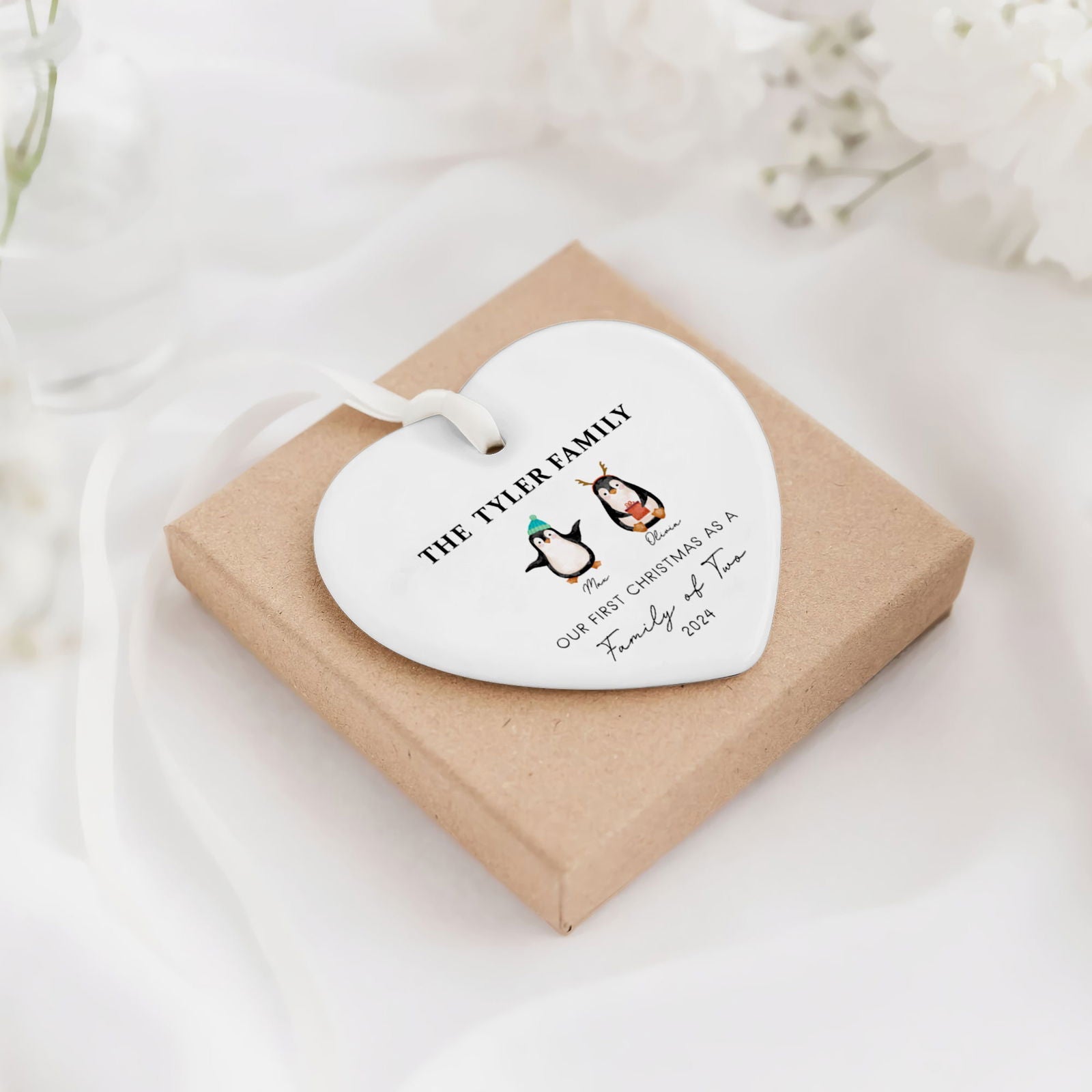 Personalized Family of 4 Ornament, Personalized Heart Shaped Ornament CY02-13 - Kindlytoys