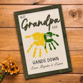 Personalized Fathers Handprint Sign, DIY Best Dad Ever Hand Down Sign, Gift ideas for dad, Best Daddy Hands Down Wooden Sign FF21 - Kindlytoys
