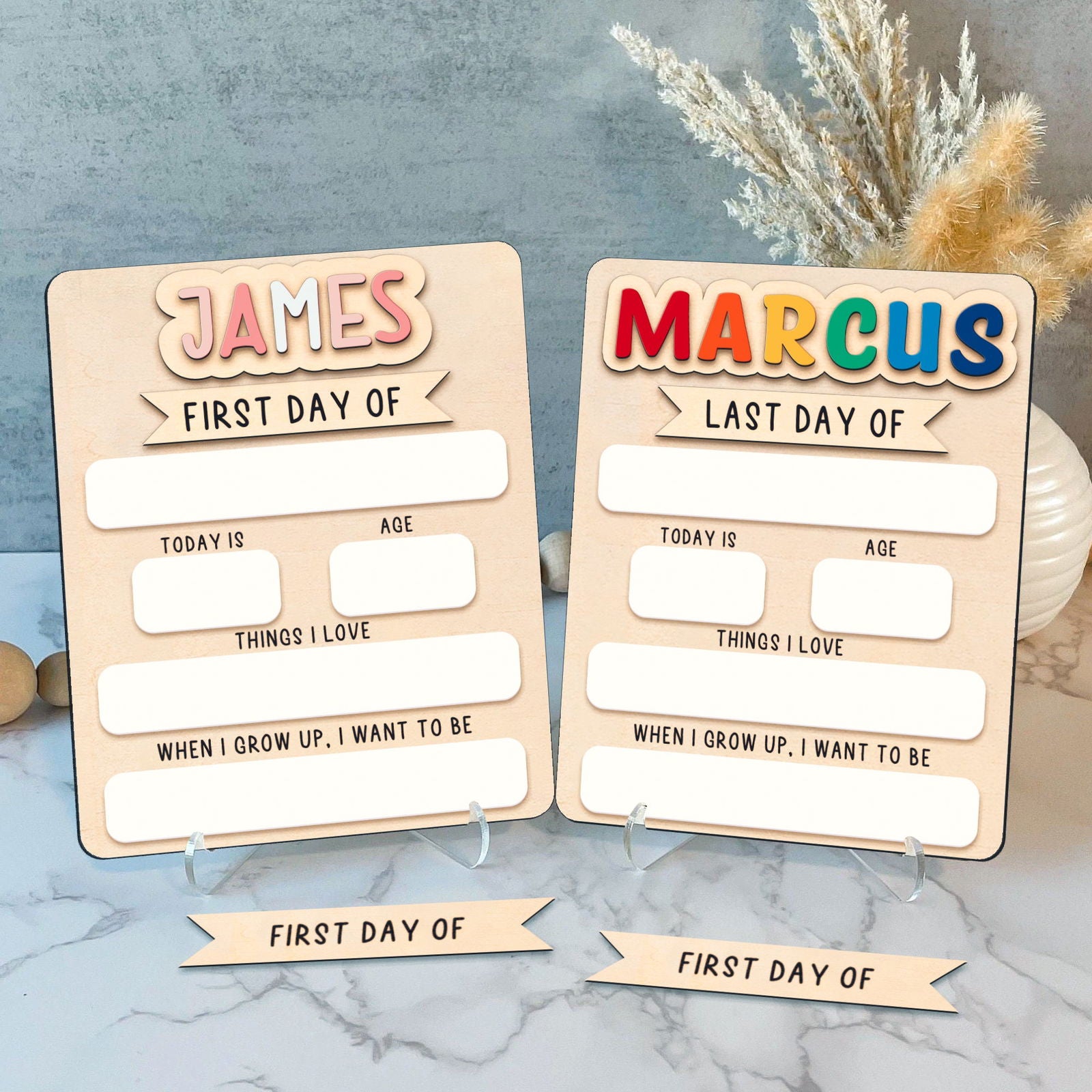 Personalized First/Last Day of School Sign Interchangeable Names SS54 - Kindlytoys