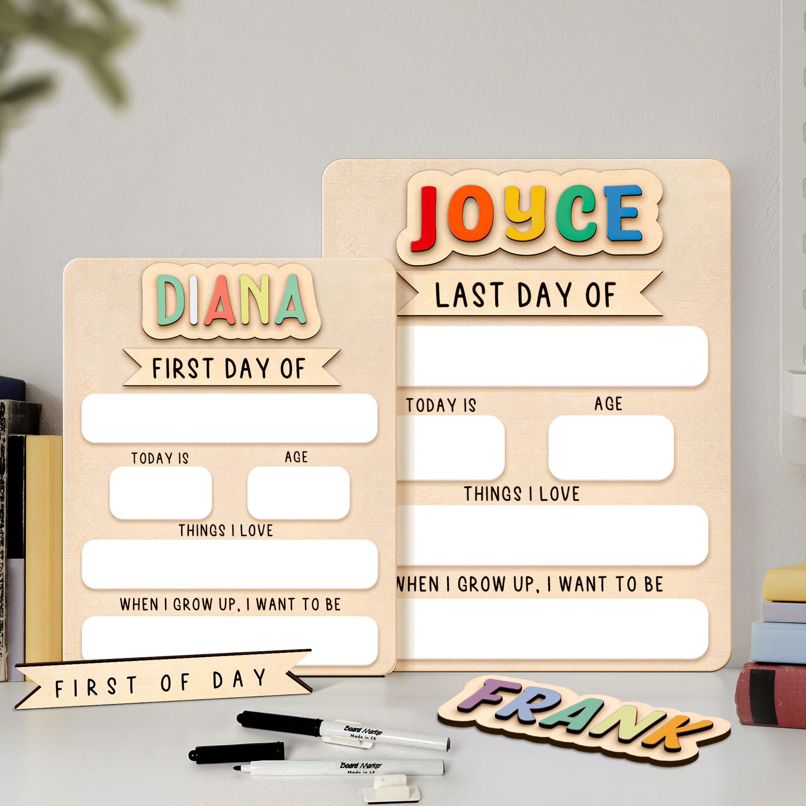 Personalized First/Last Day of School Sign Interchangeable Names SS54 - Kindlytoys