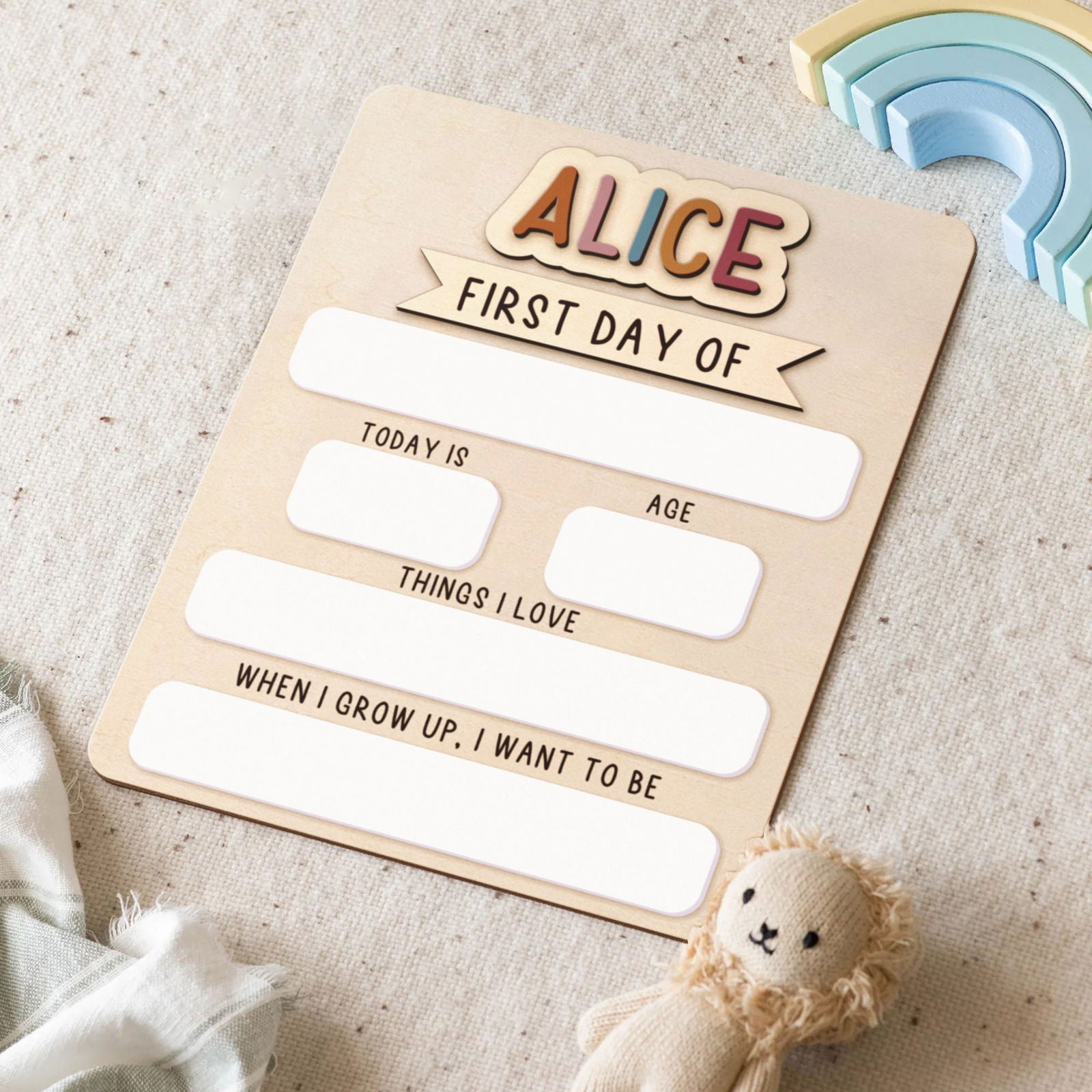 Personalized First/Last Day of School Sign Interchangeable Names SS54 - Kindlytoys