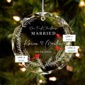 Personalized First Christmas Married Glass Ornament, Our First Christmas Married as Mr and Mrs Ornament, Wedding Glass GX05-14 - Kindlytoys