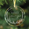 Personalized First Christmas Married Glass Ornament, Our First Christmas Married as Mr and Mrs Ornament, Wedding Glass GX05-14 - Kindlytoys