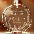 Personalized First Christmas Married Glass Ornament, Our First Christmas Married as Mr and Mrs Ornament, Wedding Glass GX05-14 - Kindlytoys