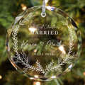 Personalized First Christmas Married Glass Ornament, Our First Christmas Married as Mr and Mrs Ornament, Wedding Glass GX05-14 - Kindlytoys