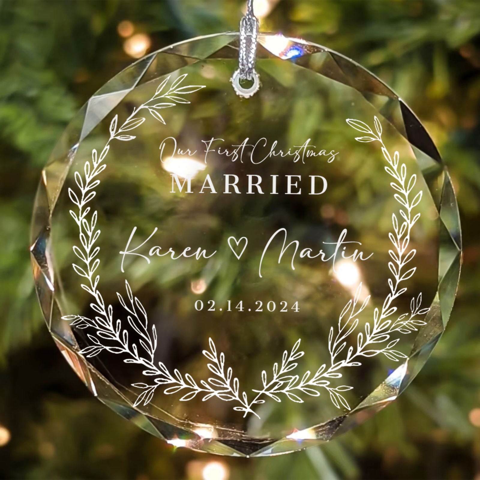 Personalized First Christmas Married Glass Ornament, Our First Christmas Married as Mr and Mrs Ornament, Wedding Glass GX05-14 - Kindlytoys