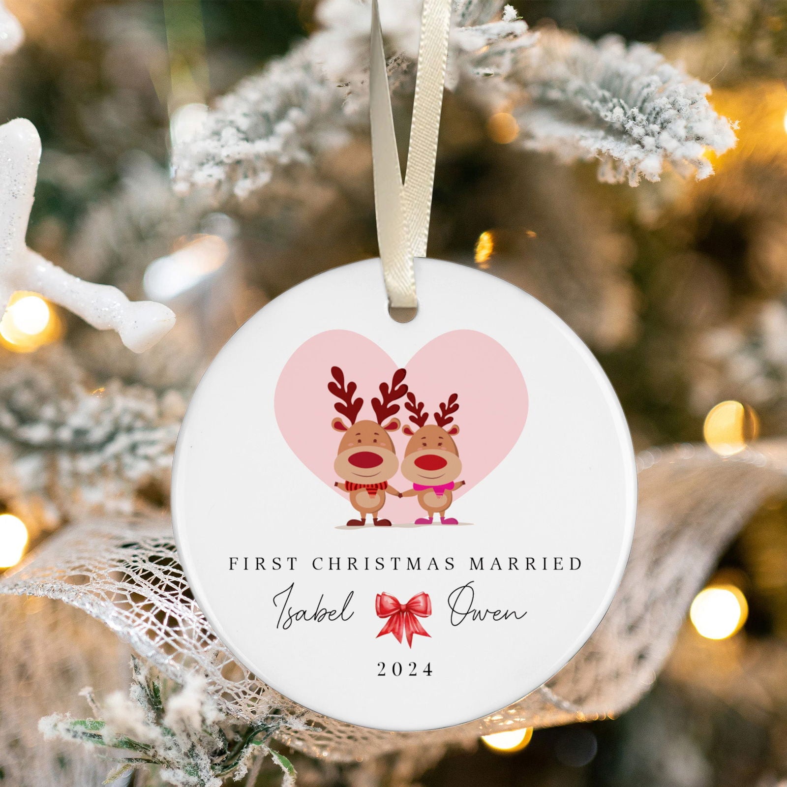 Personalized First Christmas Married Ornament, Mr Mrs Ornament, Personalized Wedding Gift, Newlywed Christmas Gift, Our First Christmas Ornament CX05-39 - Kindlytoys