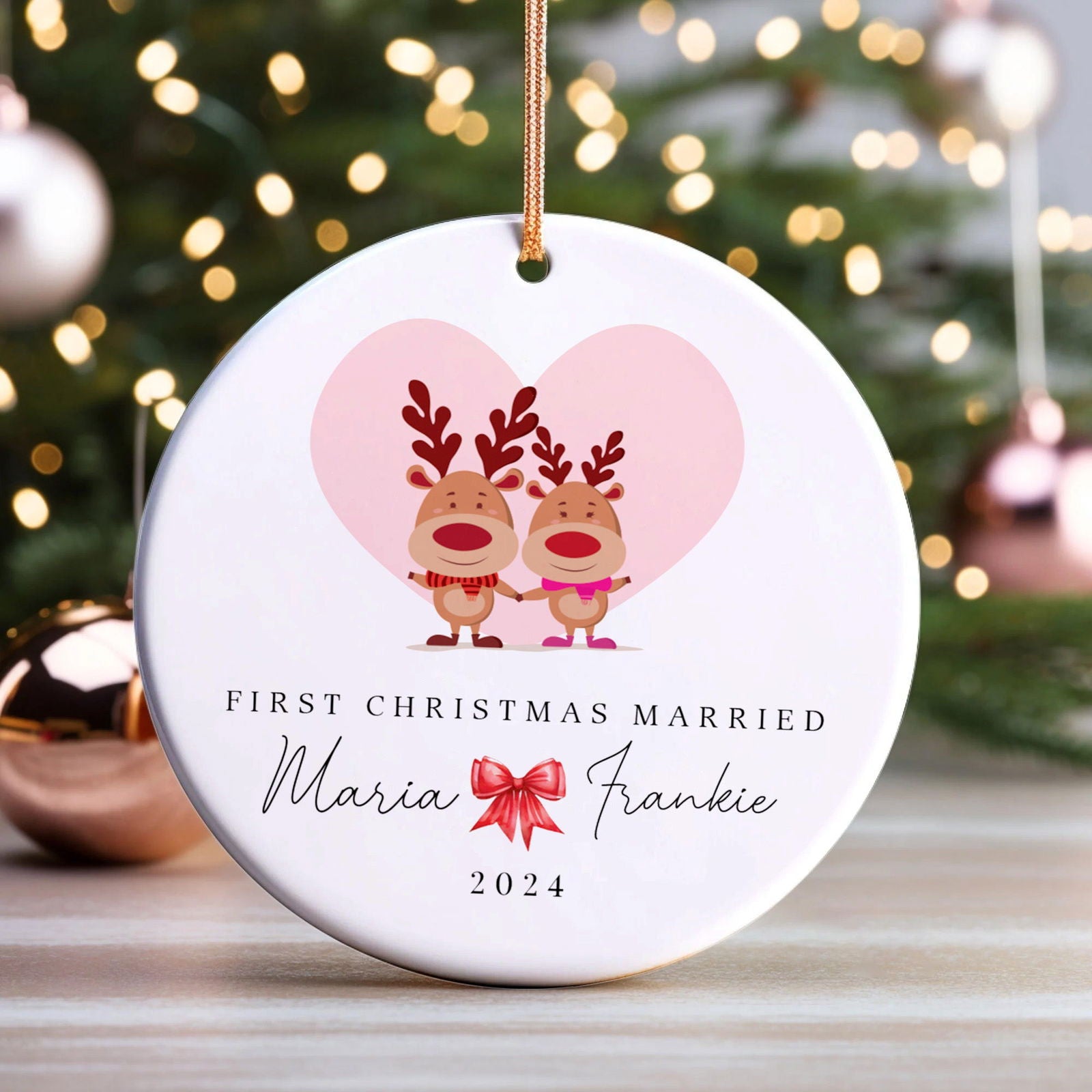 Personalized First Christmas Married Ornament, Mr Mrs Ornament, Personalized Wedding Gift, Newlywed Christmas Gift, Our First Christmas Ornament CX05-39 - Kindlytoys